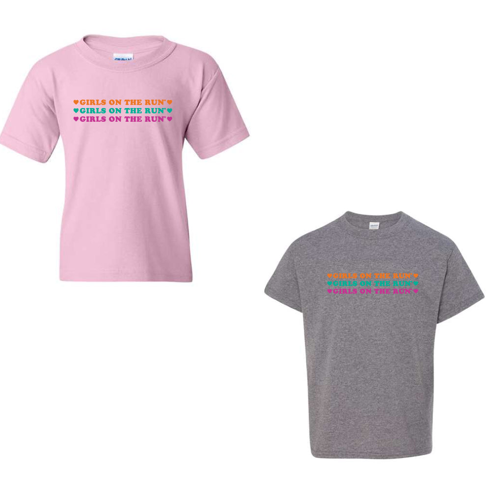 Girls on the Run- Color Repeat S/S Tee- Youth