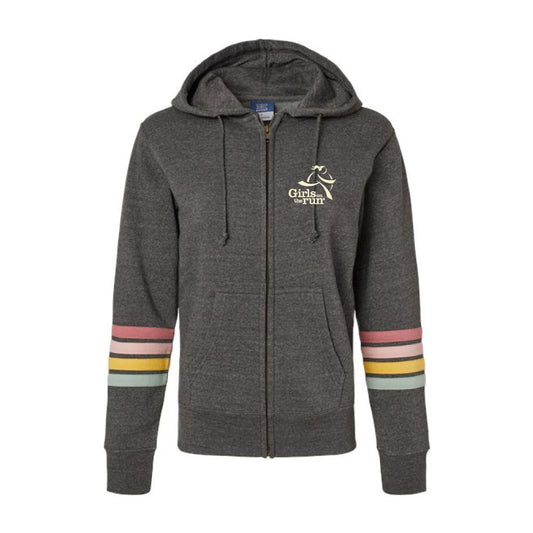 Striped Sleeve Full Zip